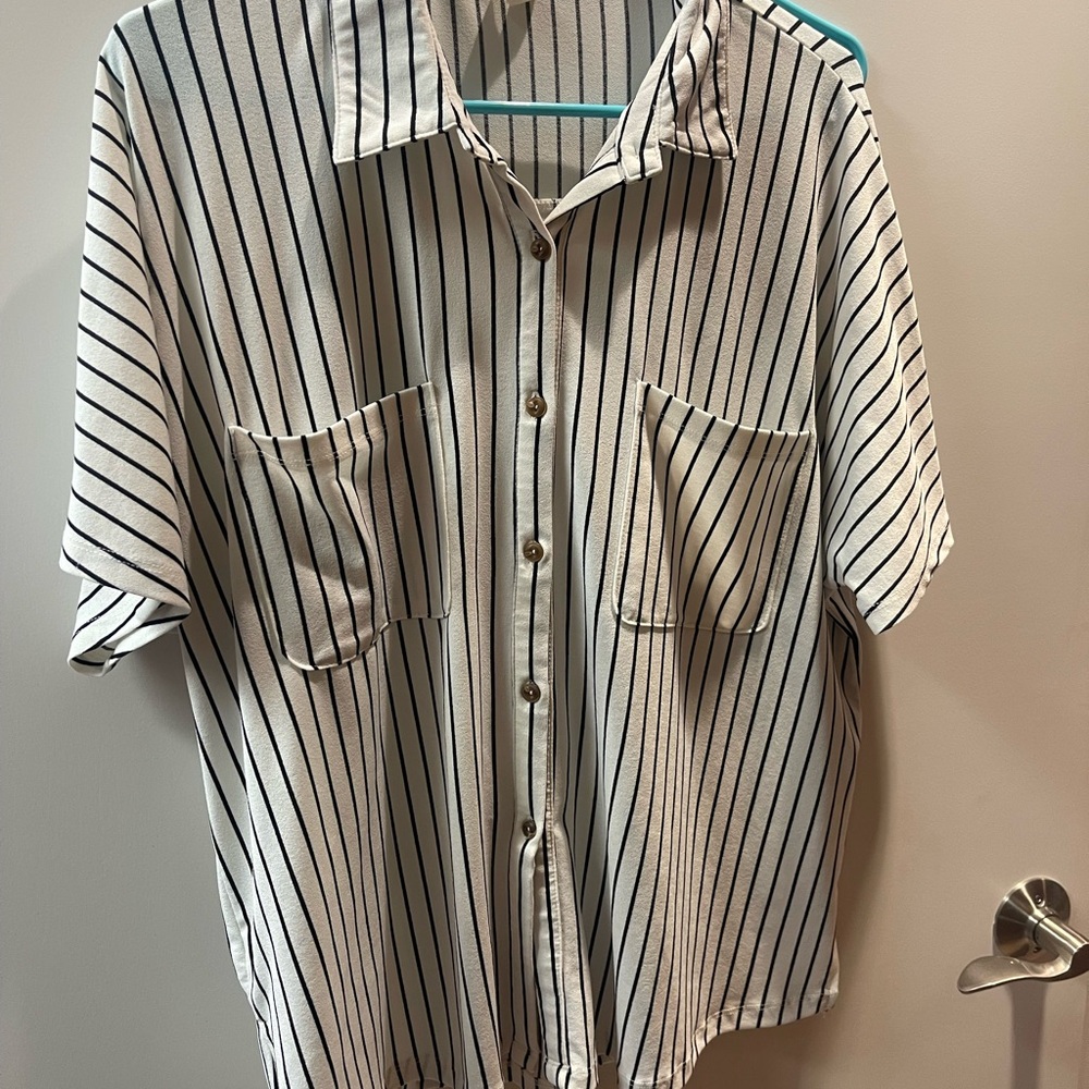 Wishlist Black and White Striped Blouse